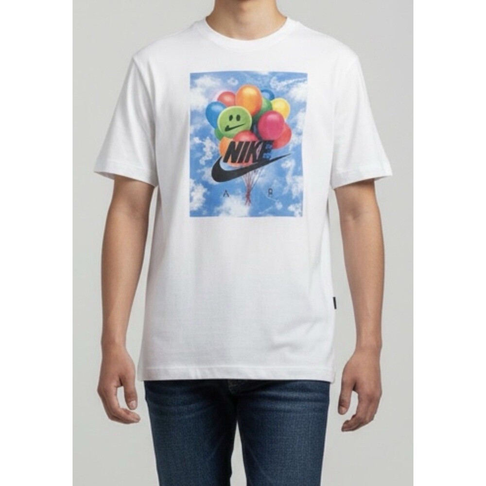 Nike Air Boys Graphic T-Shirt White Balloons Size M Kids 11-12 Years